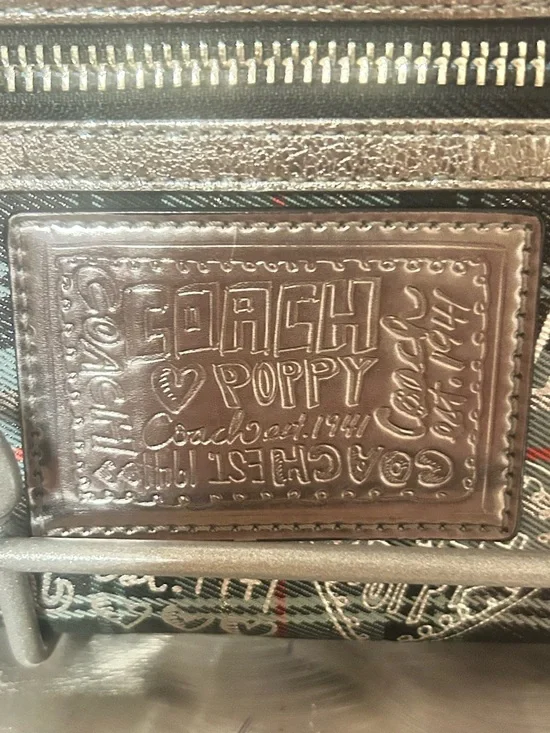 Coach Poppy Tartan Plaid Wristlet - Picture 3 of 6